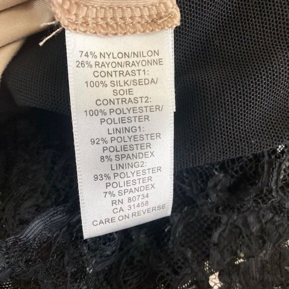 BCBGMAXAZRIA Cocktail Dress Black Sequins, Satin, and Lace, Size 6 - Picture 7 of 15